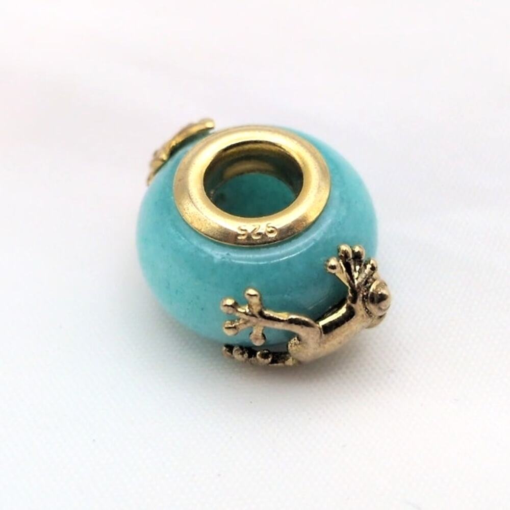 Gems En Vogue Michael Valitutti Blue Frog Butterfly Bead Charm Sterling Silver
